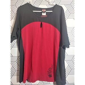 Womens Keyhole Harley Davidson Embroidered Tee Size 1x